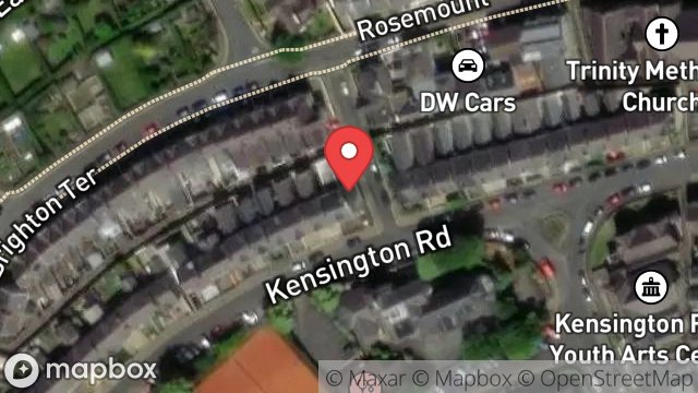 Map showing STORE, KENSINGTON AVENUE, DOUGLAS, ISLE OF MAN, IM1 3ET