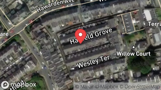 Map showing 15, HATFIELD GROVE, DOUGLAS, ISLE OF MAN, IM1 3HE