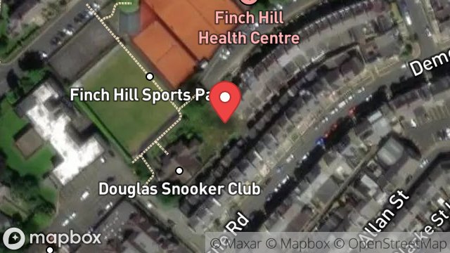 Map showing BAKEHOUSE AND GARAGE, GROSVENOR ROAD, DOUGLAS, ISLE OF MAN, IM1 3EN