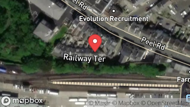 Map showing 1, RAILWAY TERRACE, DOUGLAS, ISLE OF MAN, IM1 4LT