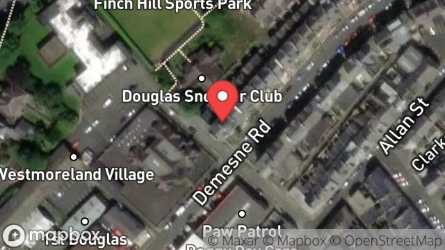 Map showing 44, DEMESNE ROAD, DOUGLAS, ISLE OF MAN, IM1 3DY