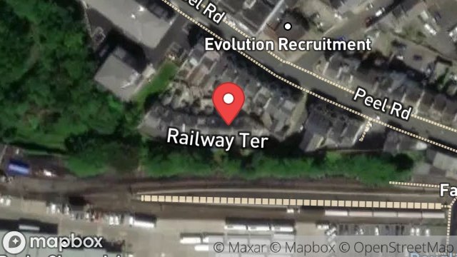 Map showing 2, RAILWAY TERRACE, DOUGLAS, ISLE OF MAN, IM1 4LT
