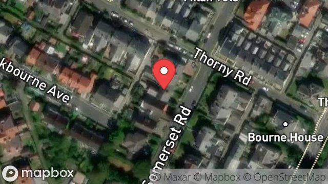 Map showing HILLCROFT, SOMERSET ROAD, DOUGLAS, ISLE OF MAN, IM2 5AE