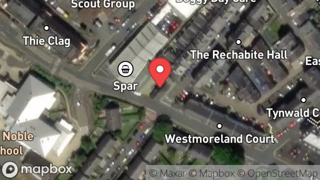 Map showing TREGELLIS BUILDING, WESTMORELAND ROAD, DOUGLAS, ISLE OF MAN, IM1 4AD