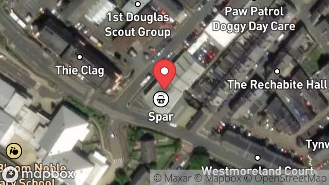 Map showing SHOP, WESTMORELAND ROAD, DOUGLAS, ISLE OF MAN, IM1 4AH