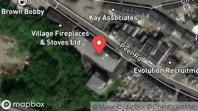 Map showing GARAGE, PEEL ROAD, DOUGLAS, ISLE OF MAN, IM1 4LX