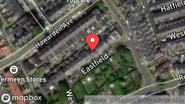 Map showing 7, EASTFIELD, DOUGLAS, ISLE OF MAN, IM1 4AU