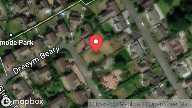 Map showing PLOT TO REAR OF GREENMANTLE, DREEYM BEARY, DOUGLAS, ISLE OF MAN, IM2 5LQ