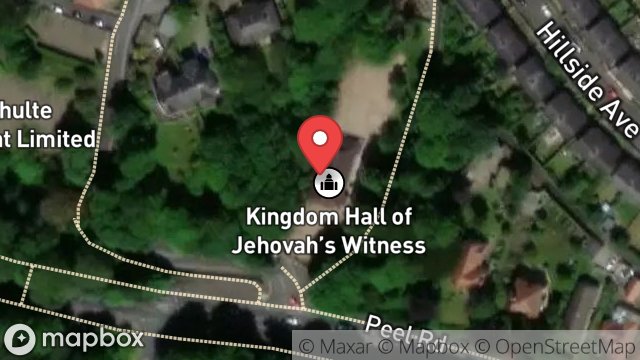 Map showing KINGDOM HALL OF JEHOVAHS WITNESSES, BELMONT HILL, DOUGLAS, ISLE OF MAN, IM1 4NT