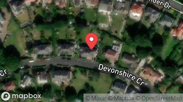 Map showing 14, DEVONSHIRE CRESCENT, DOUGLAS, ISLE OF MAN, IM2 3RD