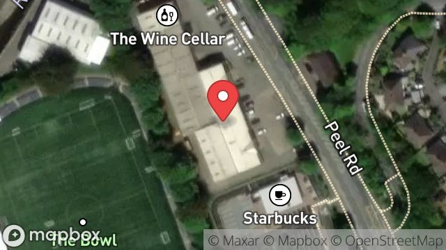 Map showing THE BATHROOM SHOWROOM, THE MILESTONE, PEEL ROAD, DOUGLAS, ISLE OF MAN, IM1 5ED
