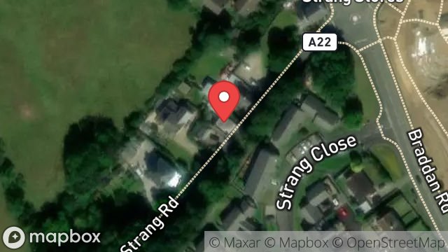 Map showing THUMPER COTTAGE, STRANG HILL, STRANG, DOUGLAS, ISLE OF MAN, IM4 4NX