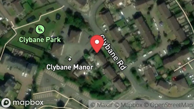 Map showing 12, CLYBANE RISE, DOUGLAS, ISLE OF MAN, IM2 2LR