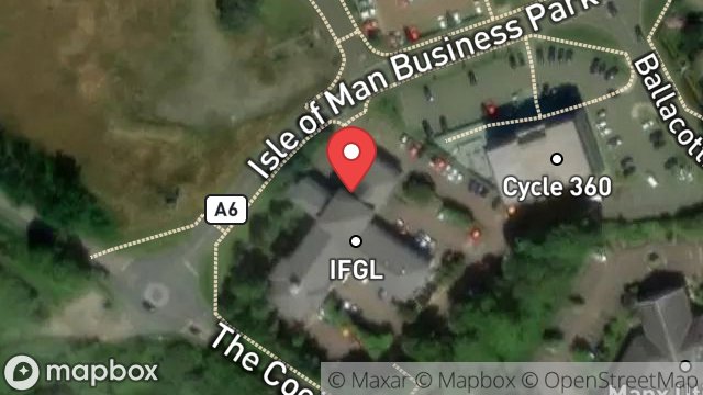 Map showing INTERNATIONAL HOUSE, ISLE OF MAN BUSINESS PARK, DOUGLAS, ISLE OF MAN, IM2 2QZ