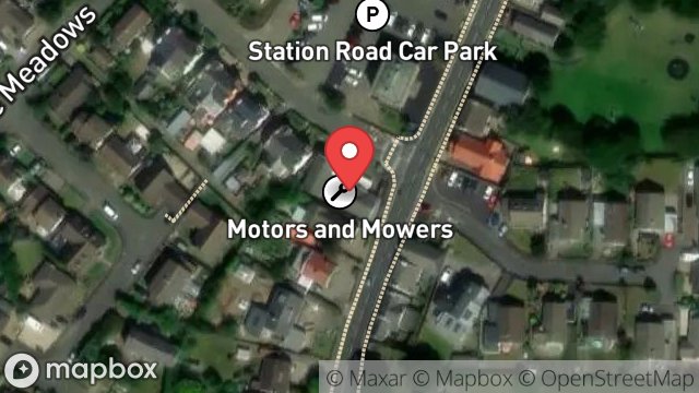 Map showing MOTORS & MOWERS LTD, STATION ROAD, KIRK MICHAEL, ISLE OF MAN, IM6 1AE