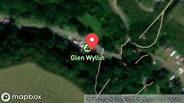 Map showing GLEN WYLLIN CAMP SITE, GLEN WYLLIN, KIRK MICHAEL, ISLE OF MAN, IM6 1AL