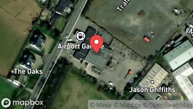 Map showing WORKSHOP, BALLASALLA AIRPORT GARAGE, DOUGLAS ROAD, BALLASALLA, ISLE OF MAN, IM9 2AN