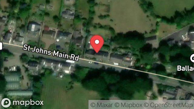 Map showing PALM COTTAGE, BALLACRAINE, ST. JOHNS, ISLE OF MAN, IM4 3LR