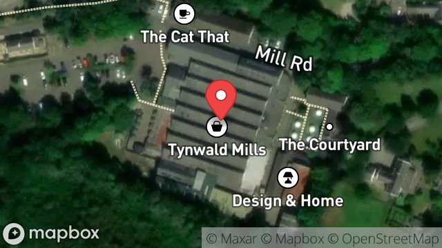 Map showing THE NEB CAFE, TYNWALD CRAFT CENTRE, TYNWALD MILLS, ST. JOHNS, ISLE OF MAN, IM4 3AD