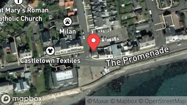 Map showing SHORE HOUSE, 33, THE PROMENADE, CASTLETOWN, ISLE OF MAN, IM9 1BG