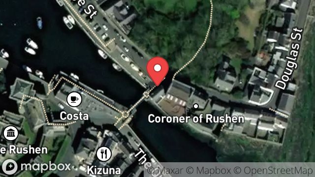Map showing BRIDGE COTTAGE, BRIDGE STREET, CASTLETOWN, ISLE OF MAN, IM9 1AX