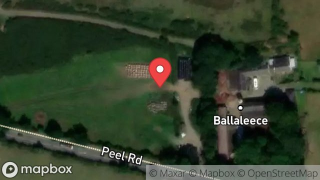 Map showing MEA GAS PROJECT SITE HUTS, PEEL ROAD, ST JOHNS, ISLE OF MAN, IM4 3NB