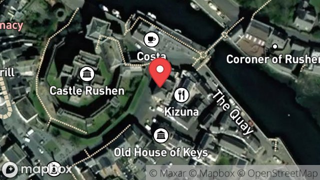 Map showing DERBY HOUSE, CASTLE STREET, CASTLETOWN, ISLE OF MAN, IM9 1LA