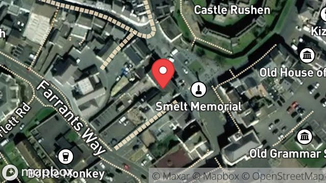 Map showing ISLE OF MAN BREWERIES, GEORGE HOTEL, THE PARADE, CASTLETOWN, ISLE OF MAN, IM9 1LG