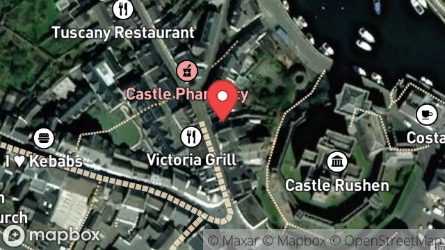 Map showing 12, MALEW STREET, CASTLETOWN, ISLE OF MAN, IM9 1AB
