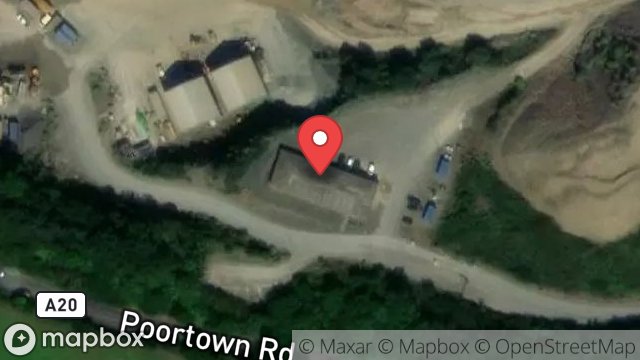 Map showing ISLE OF GOVERNMENT, DEPARTMENT OF INFRASTRUCTURE, POORTOWN QUARRY, POORTOWN, PEEL, ISLE OF MAN, IM5 2AN