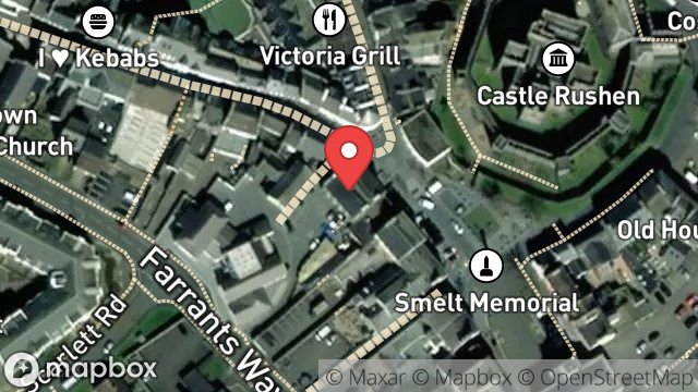 Map showing MANNANAN HOUSE, MARKET SQUARE, CASTLETOWN, ISLE OF MAN, IM9 1RB