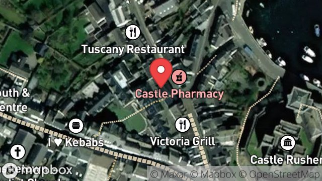 Map showing SHOP, 19, MALEW STREET, CASTLETOWN, ISLE OF MAN, IM9 1AD