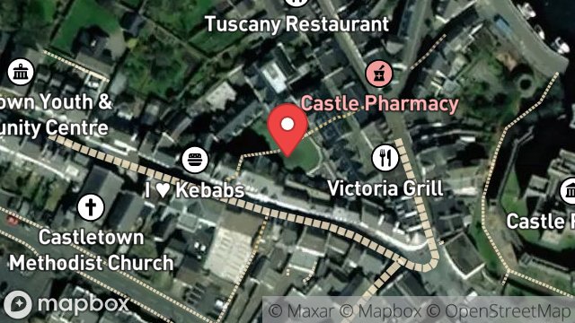 Map showing THE COURTYARD LTD, THE COURTYARD OFFICE, ARBORY STREET, CASTLETOWN, ISLE OF MAN, IM9 1DQ