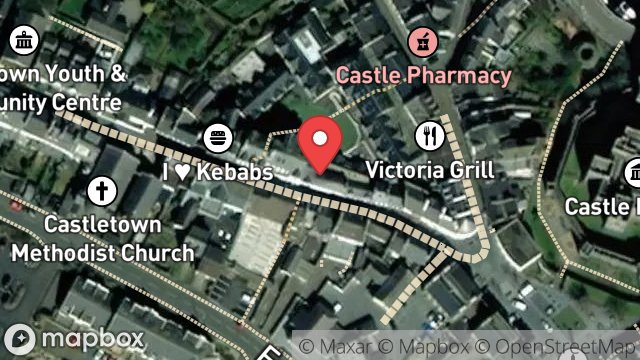 Map showing HOUSE, 12, ARBORY STREET, CASTLETOWN, ISLE OF MAN, IM9 1LJ
