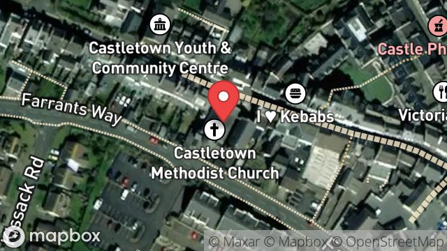 Map showing METHODIST CHURCH, ARBORY STREET, CASTLETOWN, ISLE OF MAN, IM9 1LN