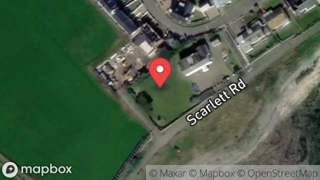 Map showing LAND ADJACENT TO, KNOCK RUSHEN HOUSE, SCARLETT ROAD, SCARLETT, CASTLETOWN, ISLE OF MAN, IM9 1TA