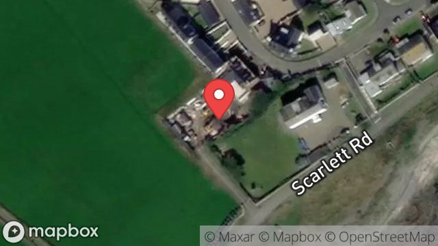 Map showing LAND TO REAR OF, 1, KNOCK RUSHEN, SCARLETT, CASTLETOWN, ISLE OF MAN, IM9 1TQ
