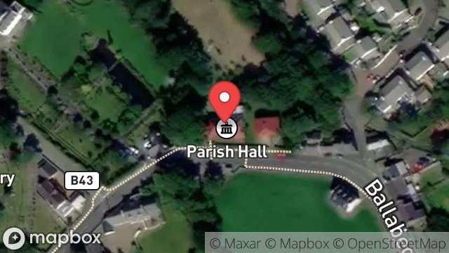 Map showing ARBORY PARISH HALL, MAIN ROAD, BALLABEG, CASTLETOWN, ISLE OF MAN, IM9 4LE