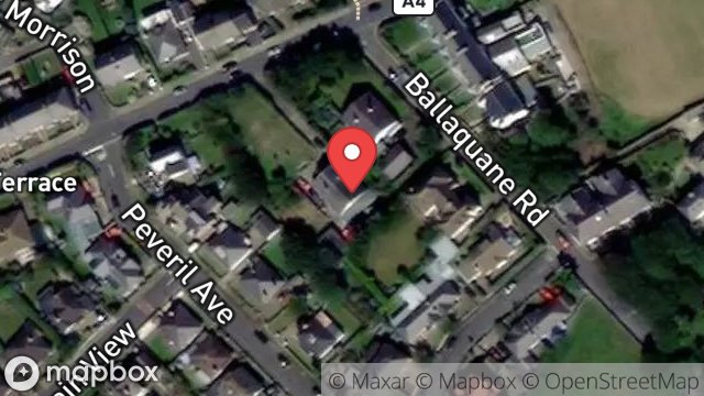 Map showing EBOR, PEVERIL ROAD, PEEL, ISLE OF MAN, IM5 1PW
