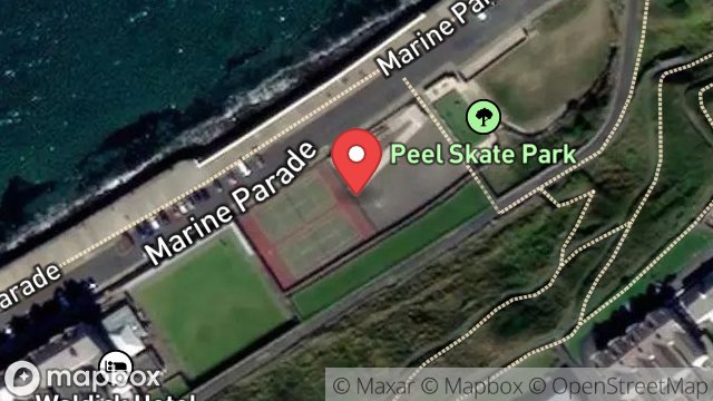 Map showing 4 TENNIS COURTS, MARINE PARADE, PEEL, ISLE OF MAN, IM5 1PB
