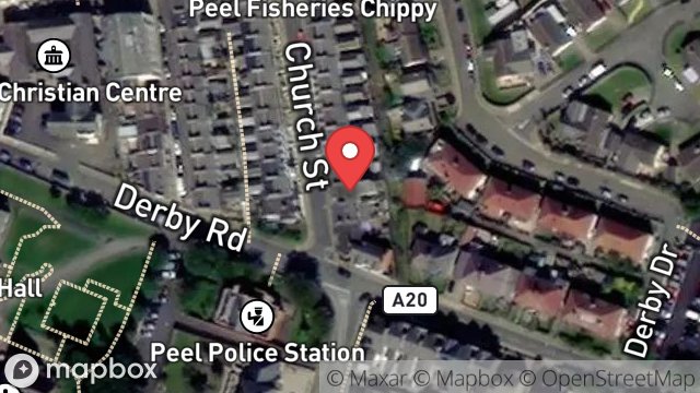 Map showing 25, CHURCH STREET, PEEL, ISLE OF MAN, IM5 1HN