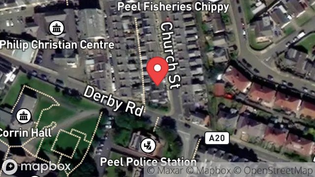 Map showing 24, CHURCH STREET, PEEL, ISLE OF MAN, IM5 1HL