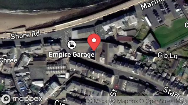 Map showing GARAGE AND PREMISES, STANLEY ROAD, PEEL, ISLE OF MAN, IM5 1NY