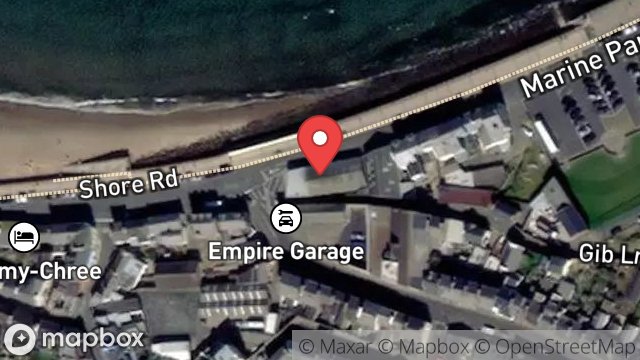 Map showing FORMER CAR SHOWROOM, MARINE PARADE, PEEL, ISLE OF MAN, IM5 1PA
