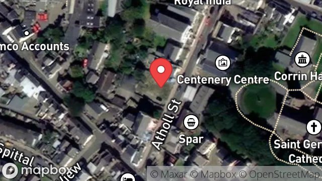 Map showing 13, ATHOLL STREET, PEEL, ISLE OF MAN, IM5 1HG