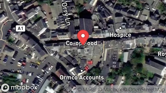 Map showing 16A, MICHAEL STREET, PEEL, ISLE OF MAN, IM5 1HB