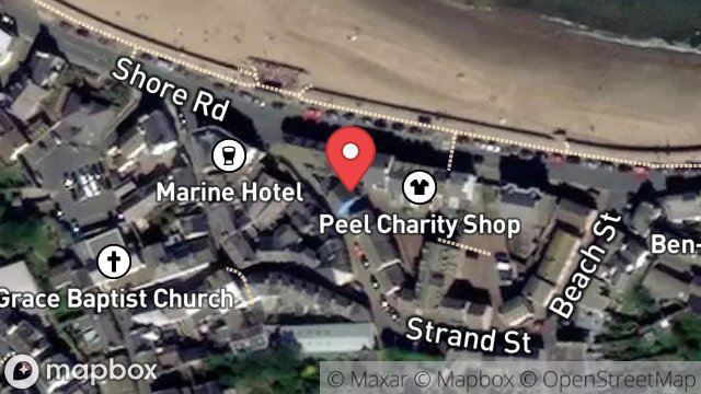Map showing 10, QUEEN STREET, PEEL, ISLE OF MAN, IM5 1AG