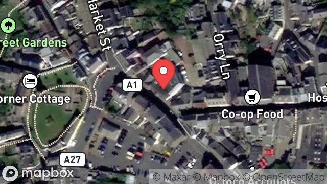 Map showing J A C STORES, 7, DOUGLAS STREET, PEEL, ISLE OF MAN, IM5 1BA