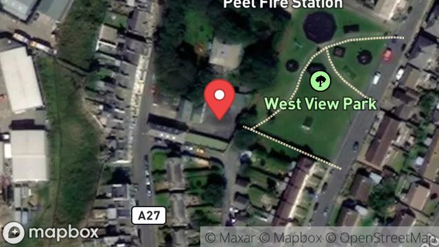 Map showing HEATHFIELD YARD, PATRICK STREET, PEEL, ISLE OF MAN, IM5 1BS