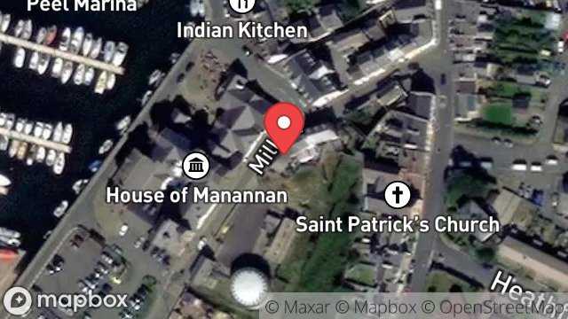 Map showing GASWORKS SHOWROOMS, 15, STATION ROAD, PEEL, ISLE OF MAN, IM5 1TA